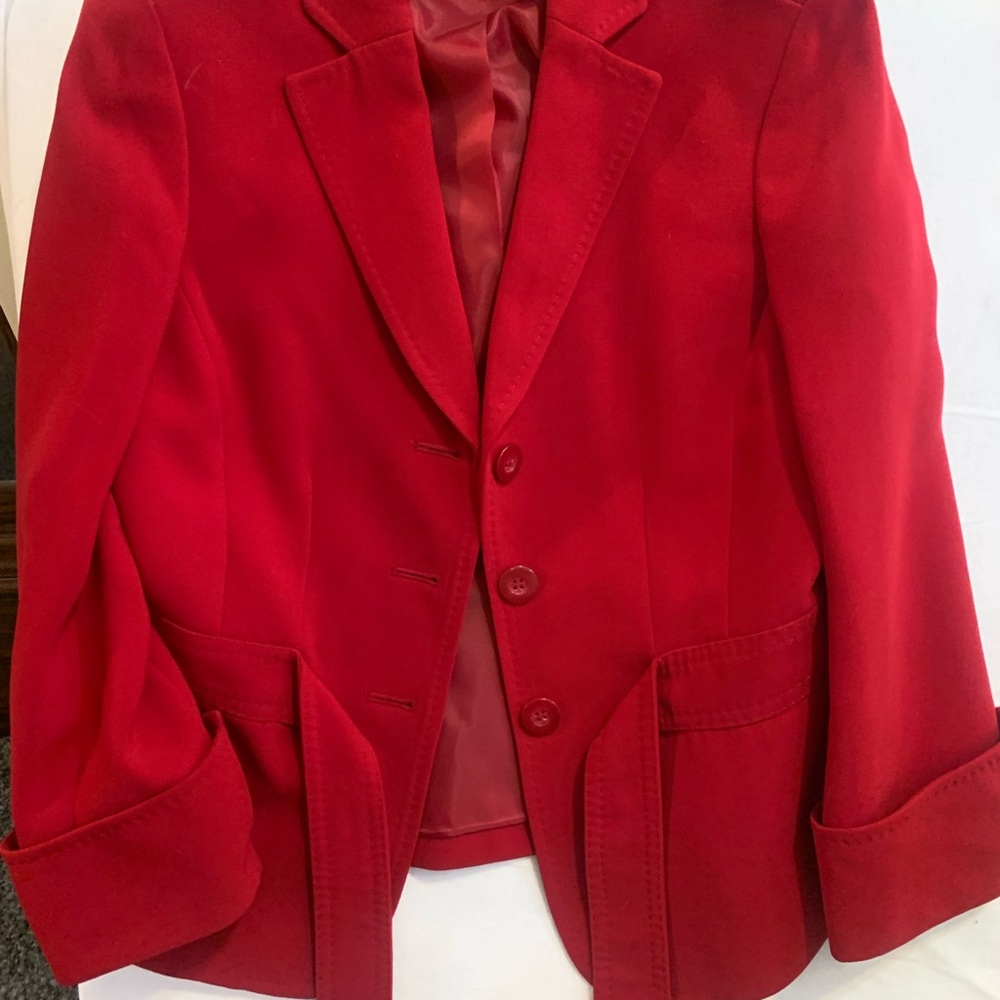 Anne Klein Bold Red Jacket and skirt set